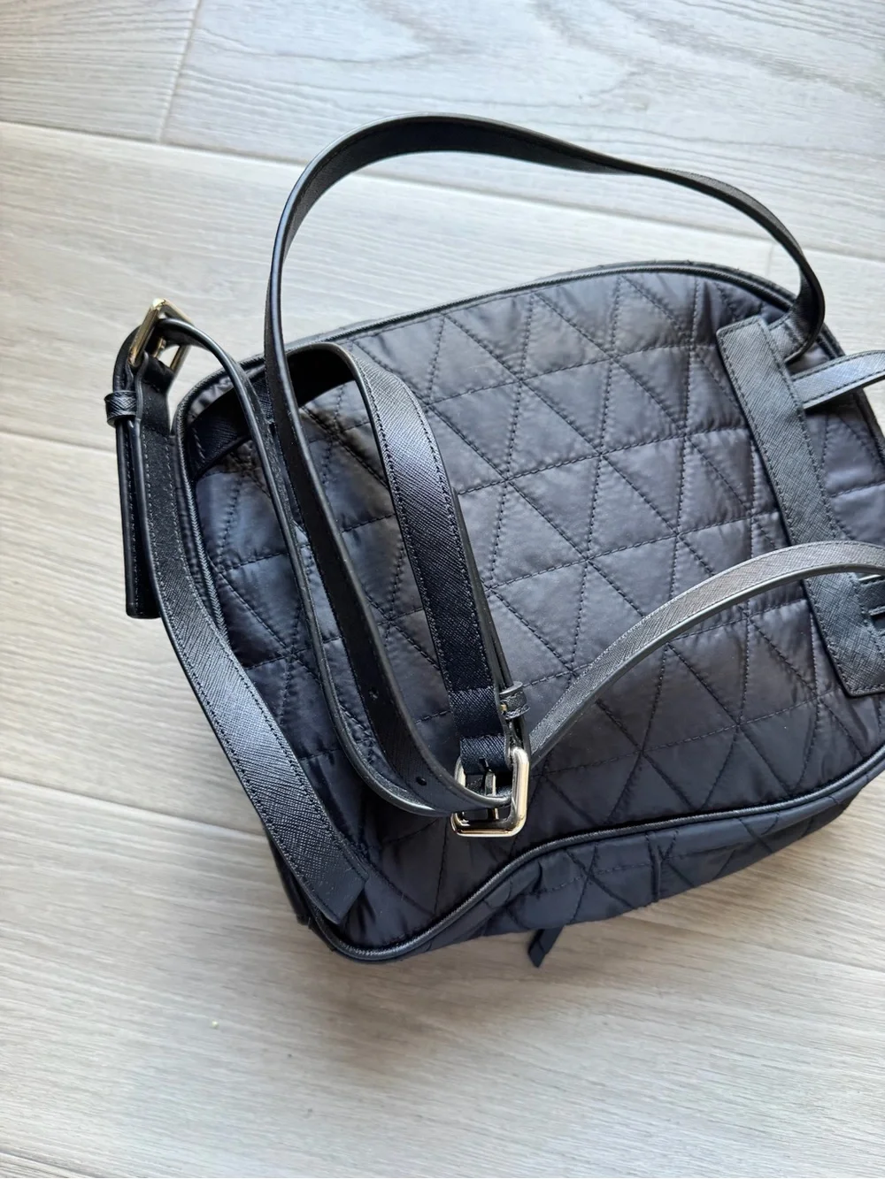 kate spade black quilted  backpack